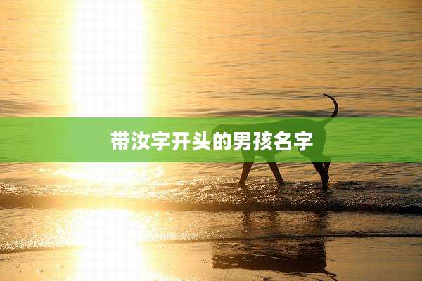 带汝字开头的男孩名字