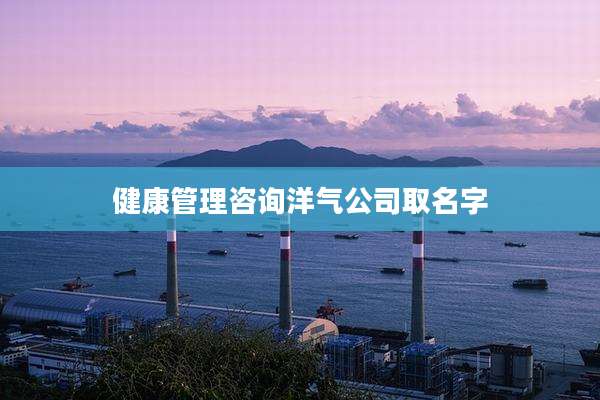 健康管理咨询洋气公司取名字
