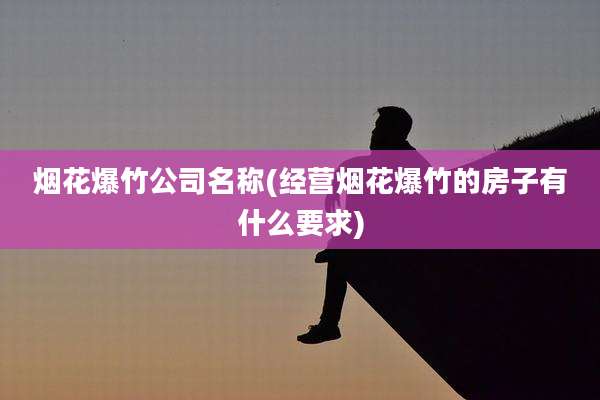 烟花爆竹公司名称(经营烟花爆竹的房子有什么要求)