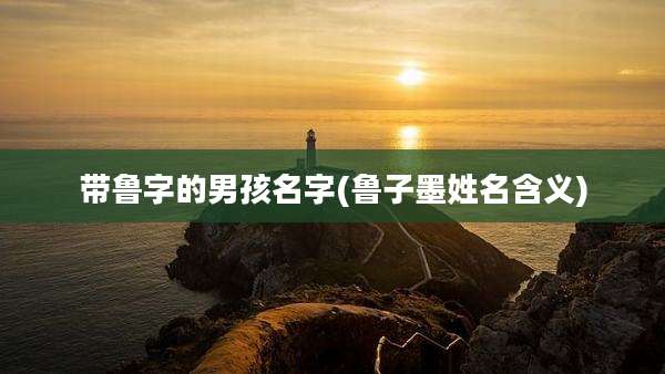 带鲁字的男孩名字(鲁子墨姓名含义)