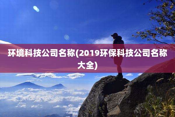 环境科技公司名称(2019环保科技公司名称大全)
