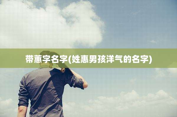 带蕙字名字(姓惠男孩洋气的名字)