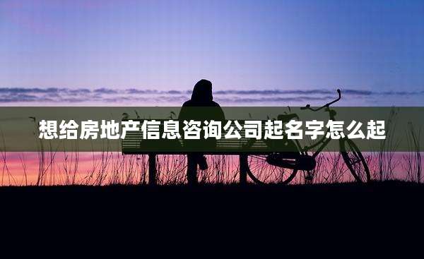 想给房地产信息咨询公司起名字怎么起