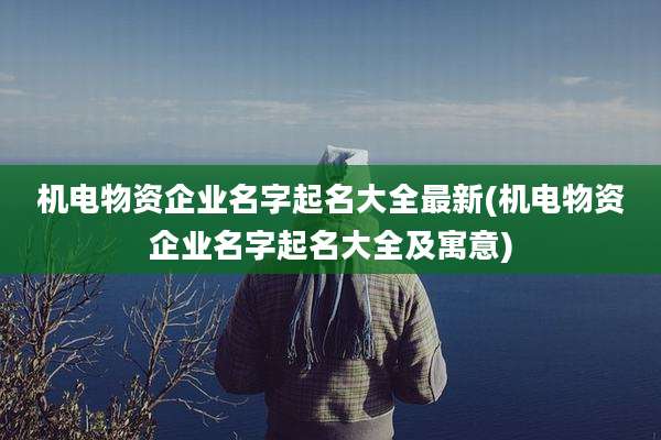 机电物资企业名字起名大全最新(机电物资企业名字起名大全及寓意)
