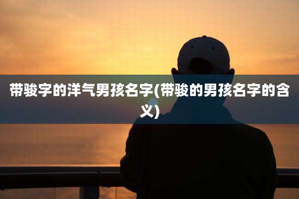 带骏字的洋气男孩名字(带骏的男孩名字的含义)