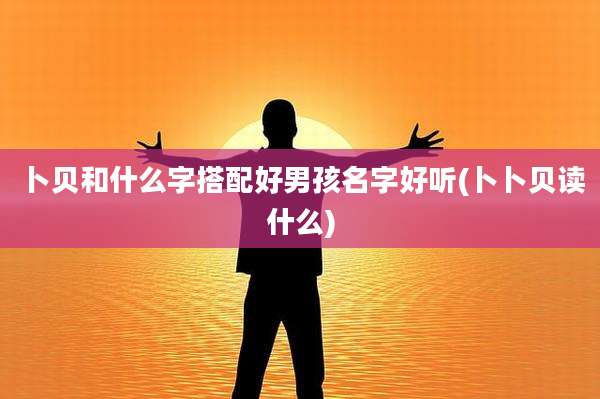 卜贝和什么字搭配好男孩名字好听(卜卜贝读什么)