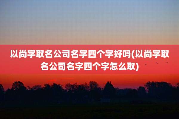 以尚字取名公司名字四个字好吗(以尚字取名公司名字四个字怎么取)