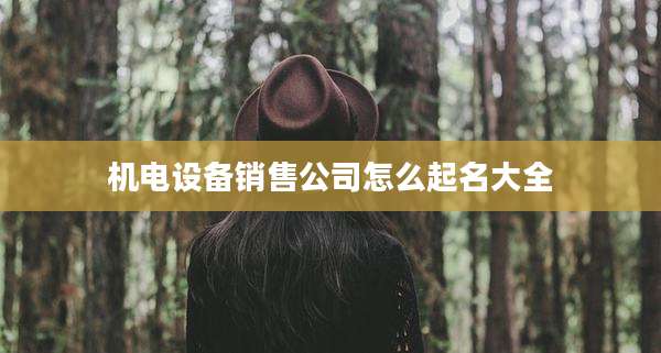 机电设备销售公司怎么起名大全