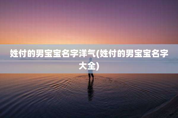 姓付的男宝宝名字洋气(姓付的男宝宝名字大全)