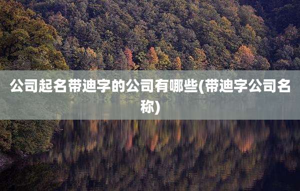 公司起名带迪字的公司有哪些(带迪字公司名称)
