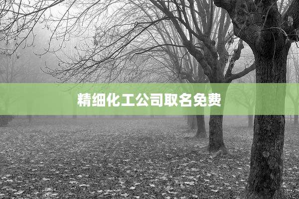 精细化工公司取名免费