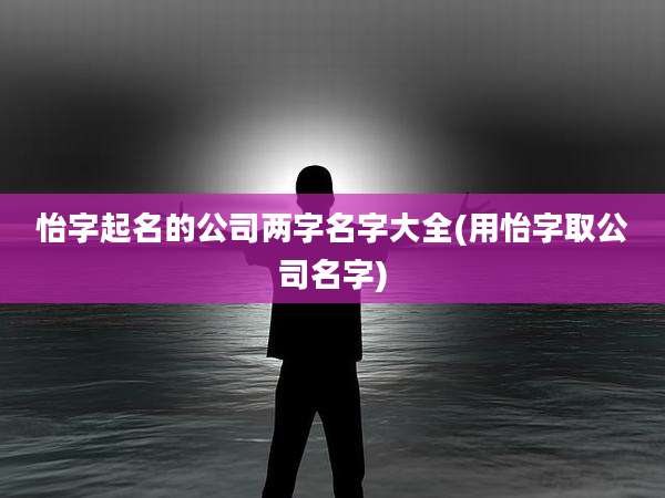 怡字起名的公司两字名字大全(用怡字取公司名字)
