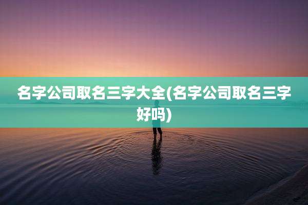 名字公司取名三字大全(名字公司取名三字好吗)
