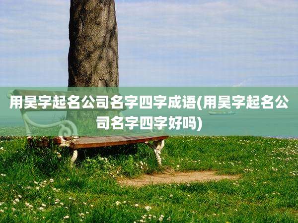 用昊字起名公司名字四字成语(用昊字起名公司名字四字好吗)