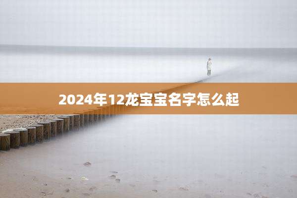 2024年12龙宝宝名字怎么起