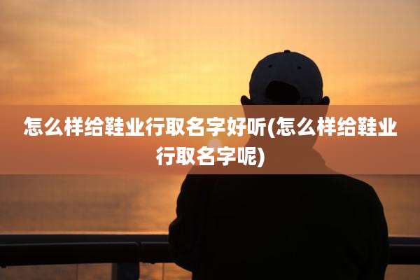 怎么样给鞋业行取名字好听(怎么样给鞋业行取名字呢)