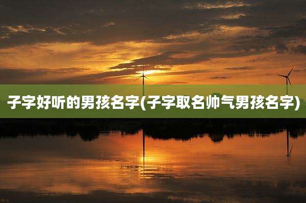 子字好听的男孩名字(子字取名帅气男孩名字)