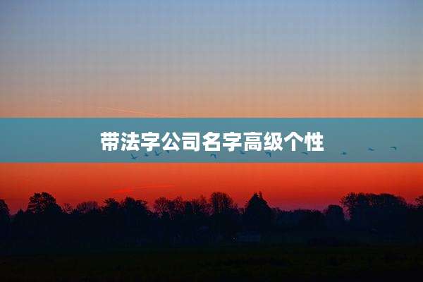 带法字公司名字高级个性