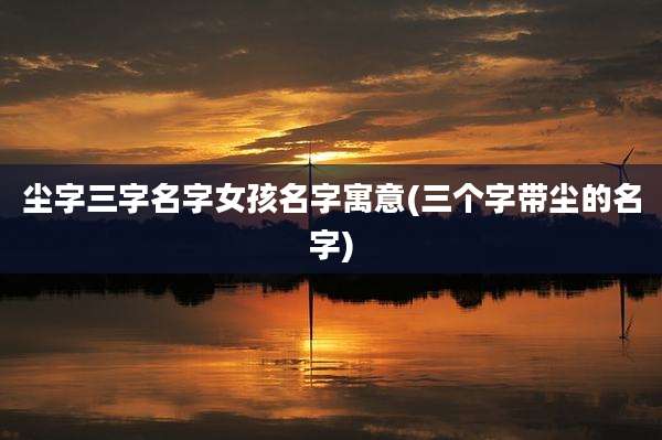 尘字三字名字女孩名字寓意(三个字带尘的名字)