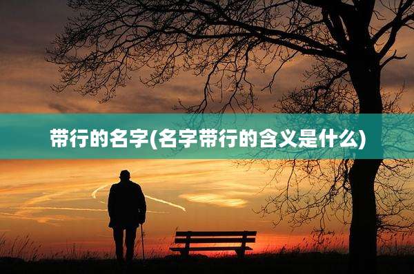 带行的名字(名字带行的含义是什么)