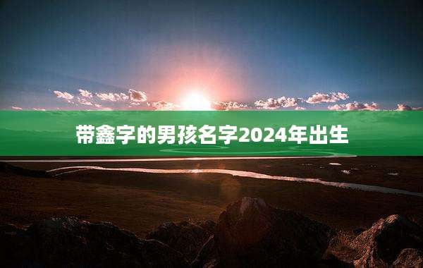 带鑫字的男孩名字2024年出生