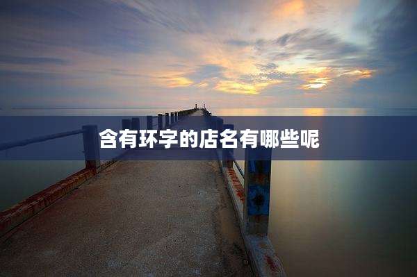 含有环字的店名有哪些呢