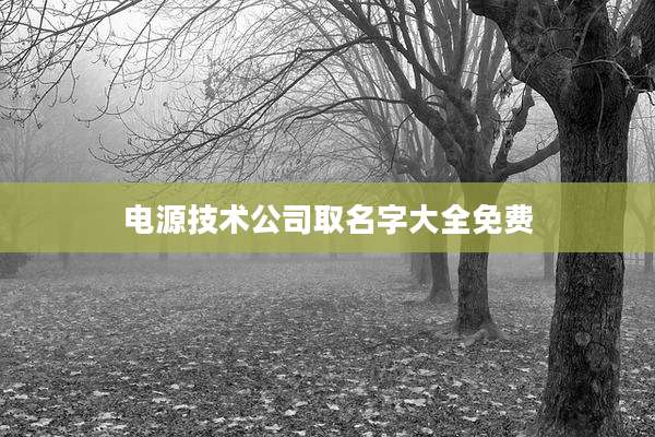 电源技术公司取名字大全免费