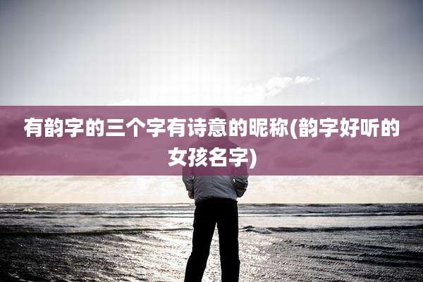 有韵字的三个字有诗意的昵称(韵字好听的女孩名字)