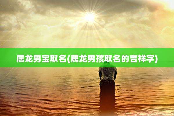 属龙男宝取名(属龙男孩取名的吉祥字)