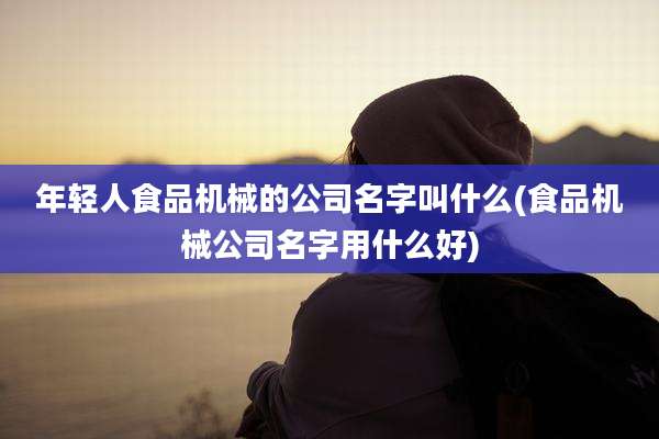 年轻人食品机械的公司名字叫什么(食品机械公司名字用什么好)