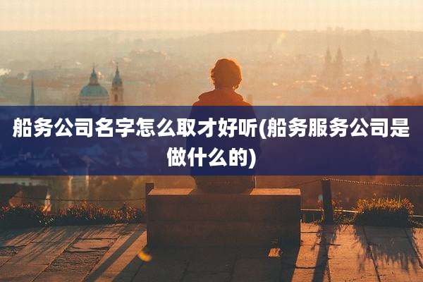 船务公司名字怎么取才好听(船务服务公司是做什么的)