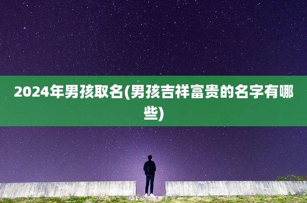 2024年男孩取名(男孩吉祥富贵的名字有哪些)