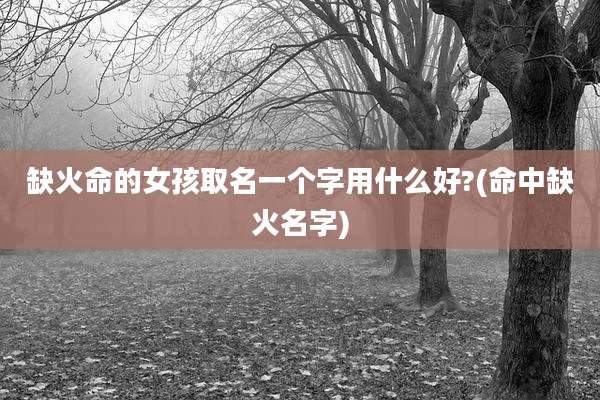 缺火命的女孩取名一个字用什么好?(命中缺火名字)