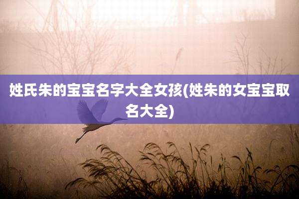 姓氏朱的宝宝名字大全女孩(姓朱的女宝宝取名大全)