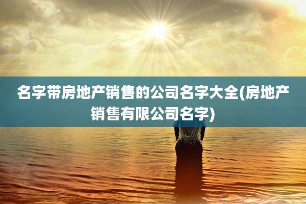 名字带房地产销售的公司名字大全(房地产销售有限公司名字)