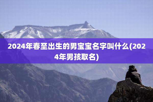 2024年春至出生的男宝宝名字叫什么(2024年男孩取名)