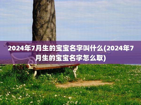 2024年7月生的宝宝名字叫什么(2024年7月生的宝宝名字怎么取)