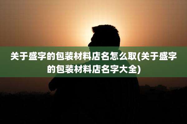 关于盛字的包装材料店名怎么取(关于盛字的包装材料店名字大全)