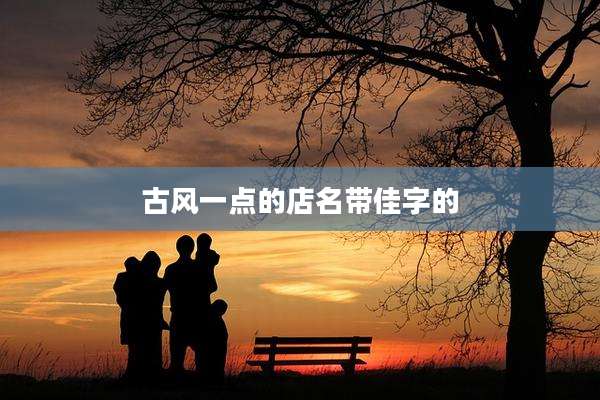 古风一点的店名带佳字的