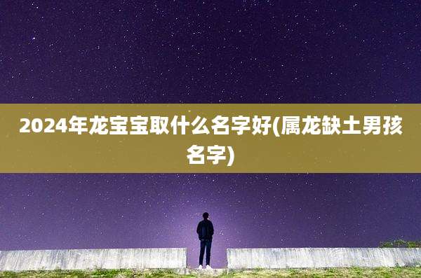 2024年龙宝宝取什么名字好(属龙缺土男孩名字)