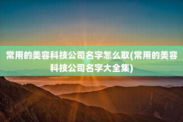 常用的美容科技公司名字怎么取(常用的美容科技公司名字大全集)