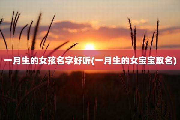 一月生的女孩名字好听(一月生的女宝宝取名)