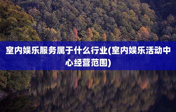 室内娱乐服务属于什么行业(室内娱乐活动中心经营范围)
