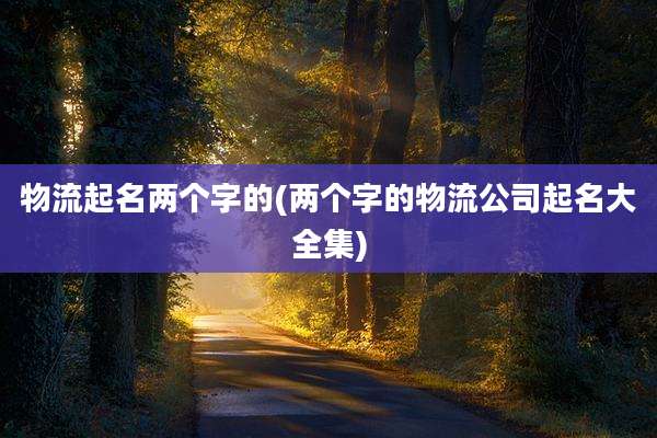 物流起名两个字的(两个字的物流公司起名大全集)