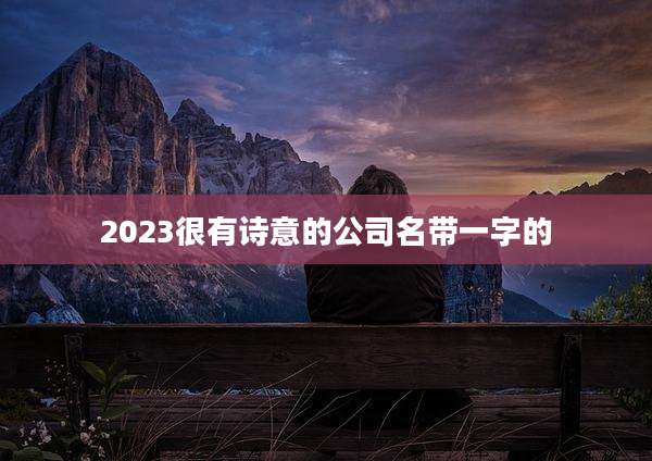 2023很有诗意的公司名带一字的