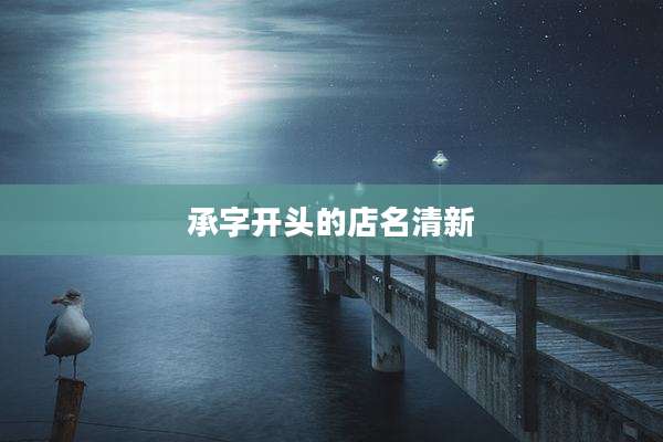 承字开头的店名清新