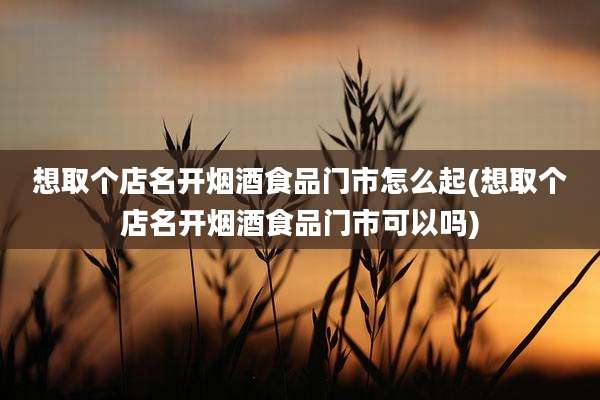 想取个店名开烟酒食品门市怎么起(想取个店名开烟酒食品门市可以吗)