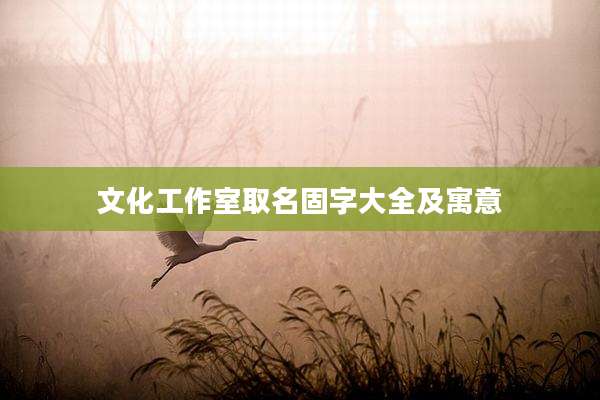 文化工作室取名固字大全及寓意