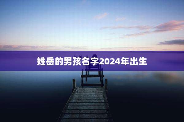 姓岳的男孩名字2024年出生