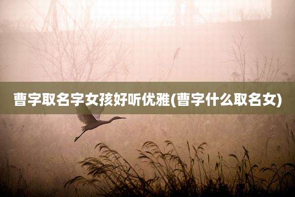 曹字取名字女孩好听优雅(曹字什么取名女)